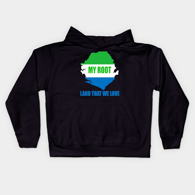 My Root,Sierra Leone Kids Hoodie by alzo